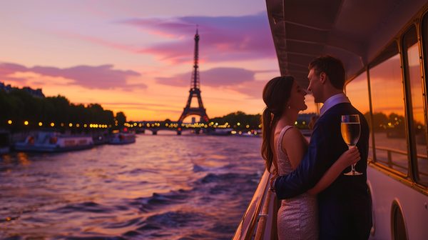 Un moment romantique avec une croisière sur la seine à paris